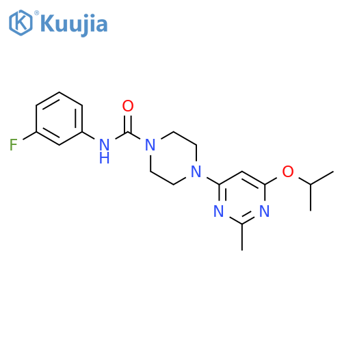 N-(3-fluorophenyl)-4-2-methyl-6-(propan-2-yloxy)pyrimidin-4-ylpiperazine-1-carboxamide structure