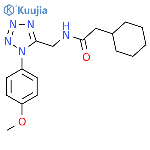 2-cyclohexyl-N-{1-(4-methoxyphenyl)-1H-1,2,3,4-tetrazol-5-ylmethyl}acetamide structure