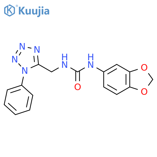 1-(2H-1,3-benzodioxol-5-yl)-3-(1-phenyl-1H-1,2,3,4-tetrazol-5-yl)methylurea structure