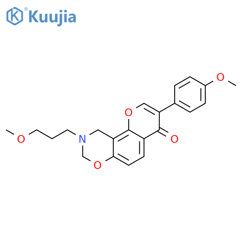 3-(4-methoxyphenyl)-9-(3-methoxypropyl)-4H,8H,9H,10H-chromeno8,7-e1,3oxazin-4-one structure
