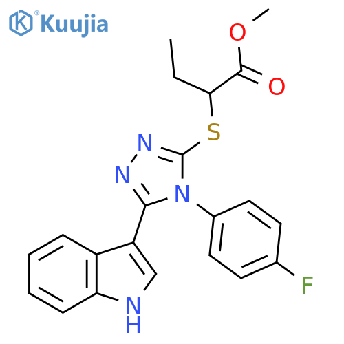 methyl 2-{4-(4-fluorophenyl)-5-(1H-indol-3-yl)-4H-1,2,4-triazol-3-ylsulfanyl}butanoate structure