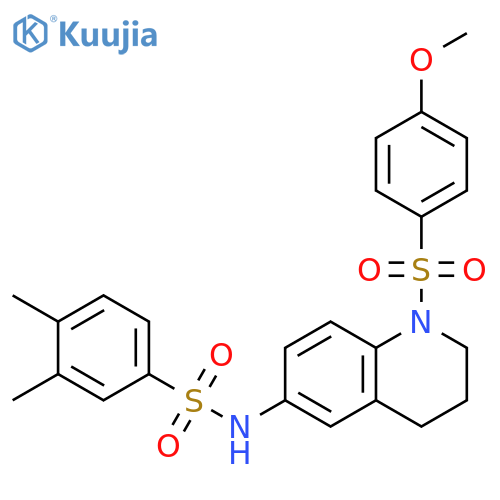 N-1-(4-methoxybenzenesulfonyl)-1,2,3,4-tetrahydroquinolin-6-yl-3,4-dimethylbenzene-1-sulfonamide structure