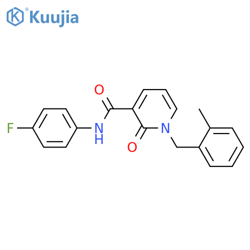 N-(4-fluorophenyl)-1-(2-methylphenyl)methyl-2-oxo-1,2-dihydropyridine-3-carboxamide structure