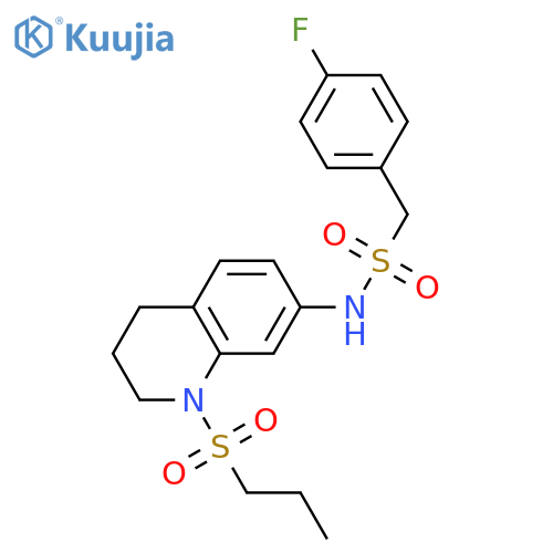 1-(4-fluorophenyl)-N-1-(propane-1-sulfonyl)-1,2,3,4-tetrahydroquinolin-7-ylmethanesulfonamide structure
