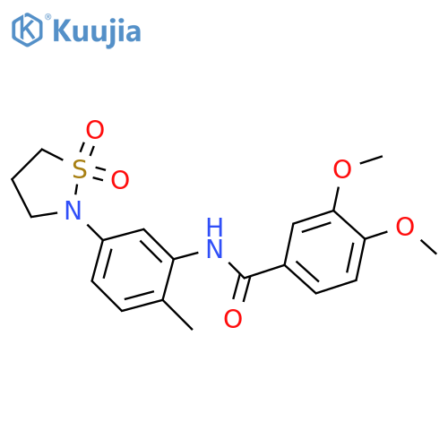 N-5-(1,1-dioxo-1lambda6,2-thiazolidin-2-yl)-2-methylphenyl-3,4-dimethoxybenzamide structure