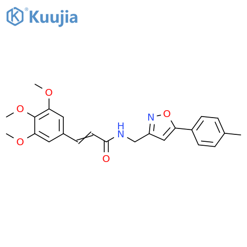 (2Z)-N-{5-(4-methylphenyl)-1,2-oxazol-3-ylmethyl}-3-(3,4,5-trimethoxyphenyl)prop-2-enamide structure
