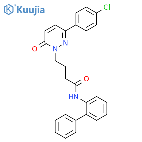 N-{1,1'-biphenyl-2-yl}-4-3-(4-chlorophenyl)-6-oxo-1,6-dihydropyridazin-1-ylbutanamide structure