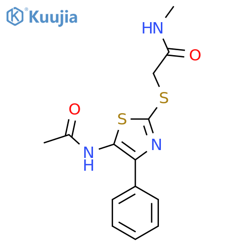 2-(5-acetamido-4-phenyl-1,3-thiazol-2-yl)sulfanyl-N-methylacetamide structure