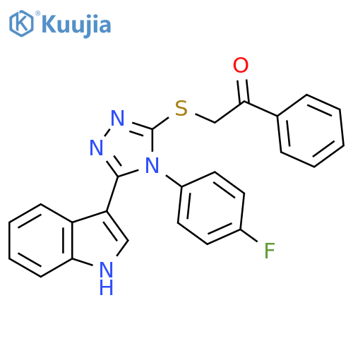 2-{4-(4-fluorophenyl)-5-(1H-indol-3-yl)-4H-1,2,4-triazol-3-ylsulfanyl}-1-phenylethan-1-one structure