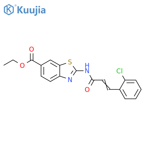 ethyl 2-(2E)-3-(2-chlorophenyl)prop-2-enamido-1,3-benzothiazole-6-carboxylate structure