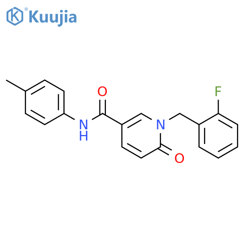 1-(2-fluorophenyl)methyl-N-(4-methylphenyl)-6-oxo-1,6-dihydropyridine-3-carboxamide structure