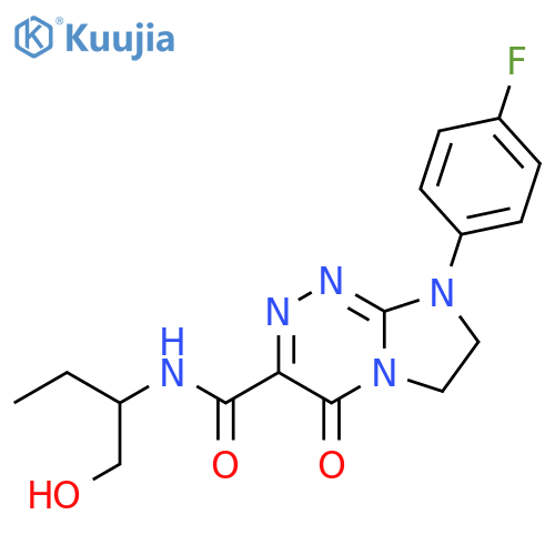 8-(4-fluorophenyl)-N-(1-hydroxybutan-2-yl)-4-oxo-4H,6H,7H,8H-imidazo2,1-c1,2,4triazine-3-carboxamide structure