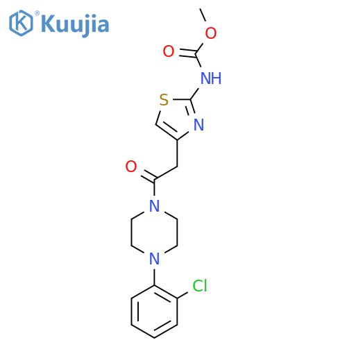 methyl N-(4-{2-4-(2-chlorophenyl)piperazin-1-yl-2-oxoethyl}-1,3-thiazol-2-yl)carbamate structure
