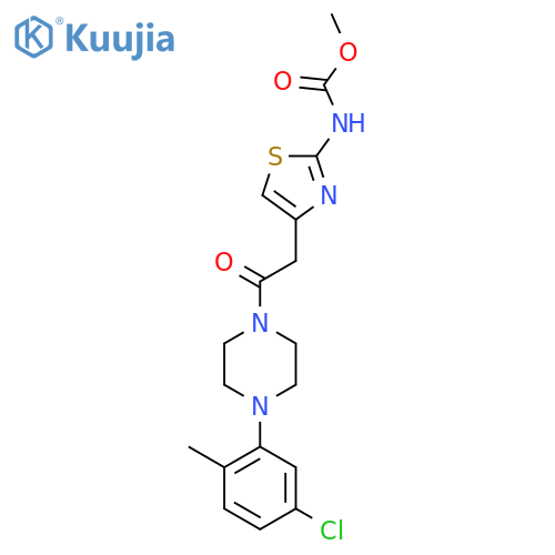 methyl N-(4-{2-4-(5-chloro-2-methylphenyl)piperazin-1-yl-2-oxoethyl}-1,3-thiazol-2-yl)carbamate structure