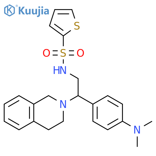 N-{2-4-(dimethylamino)phenyl-2-(1,2,3,4-tetrahydroisoquinolin-2-yl)ethyl}thiophene-2-sulfonamide structure