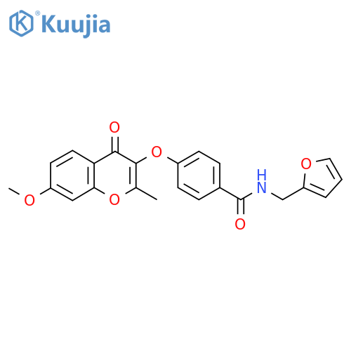 N-(furan-2-yl)methyl-4-(7-methoxy-2-methyl-4-oxo-4H-chromen-3-yl)oxybenzamide structure