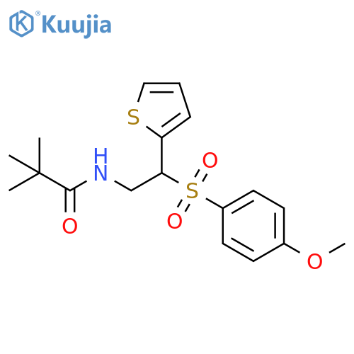 N-2-(4-methoxybenzenesulfonyl)-2-(thiophen-2-yl)ethyl-2,2-dimethylpropanamide structure