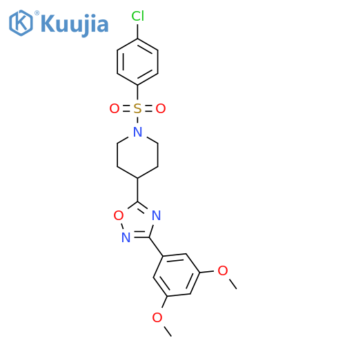 1-(4-chlorobenzenesulfonyl)-4-3-(3,5-dimethoxyphenyl)-1,2,4-oxadiazol-5-ylpiperidine structure