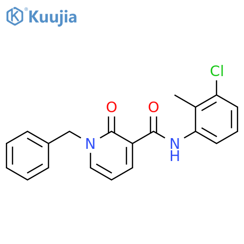 1-benzyl-N-(3-chloro-2-methylphenyl)-2-oxo-1,2-dihydropyridine-3-carboxamide structure