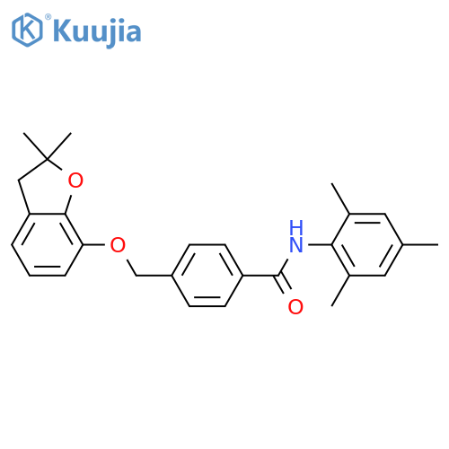 4-{(2,2-dimethyl-2,3-dihydro-1-benzofuran-7-yl)oxymethyl}-N-(2,4,6-trimethylphenyl)benzamide structure