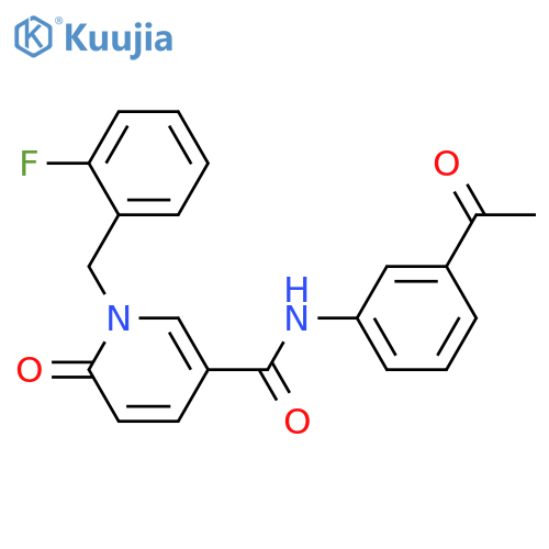 N-(3-acetylphenyl)-1-(2-fluorophenyl)methyl-6-oxo-1,6-dihydropyridine-3-carboxamide structure