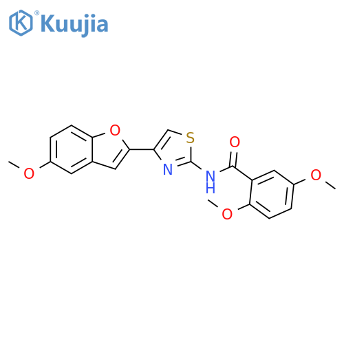 2,5-dimethoxy-N-4-(5-methoxy-1-benzofuran-2-yl)-1,3-thiazol-2-ylbenzamide structure