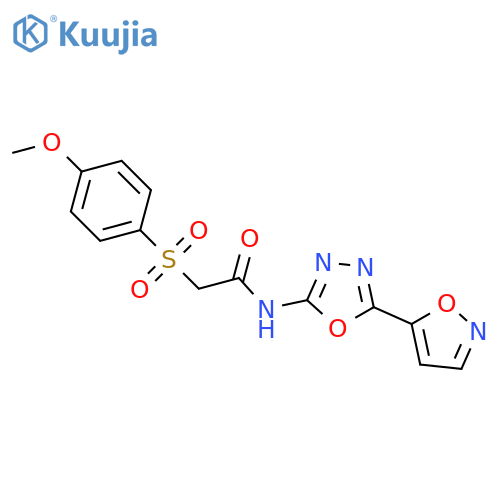 2-(4-methoxybenzenesulfonyl)-N-5-(1,2-oxazol-5-yl)-1,3,4-oxadiazol-2-ylacetamide structure