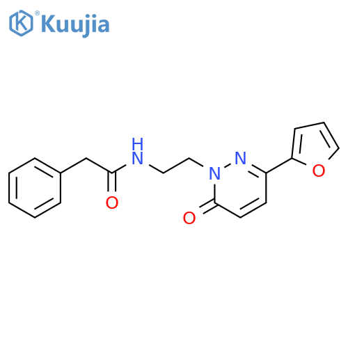 N-{2-3-(furan-2-yl)-6-oxo-1,6-dihydropyridazin-1-ylethyl}-2-phenylacetamide structure