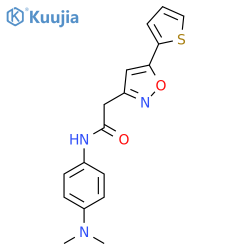 N-4-(dimethylamino)phenyl-2-5-(thiophen-2-yl)-1,2-oxazol-3-ylacetamide structure