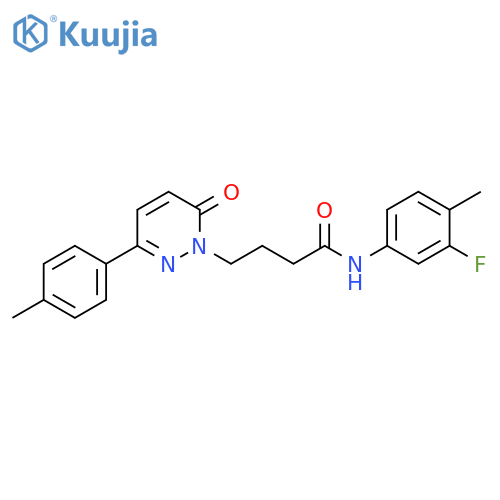 N-(3-fluoro-4-methylphenyl)-4-3-(4-methylphenyl)-6-oxo-1,6-dihydropyridazin-1-ylbutanamide structure