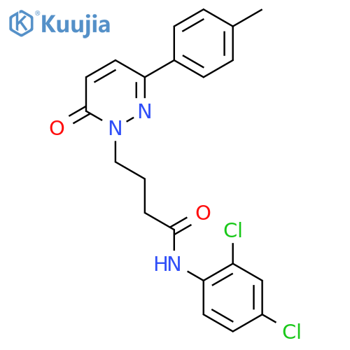 N-(2,4-dichlorophenyl)-4-3-(4-methylphenyl)-6-oxo-1,6-dihydropyridazin-1-ylbutanamide structure