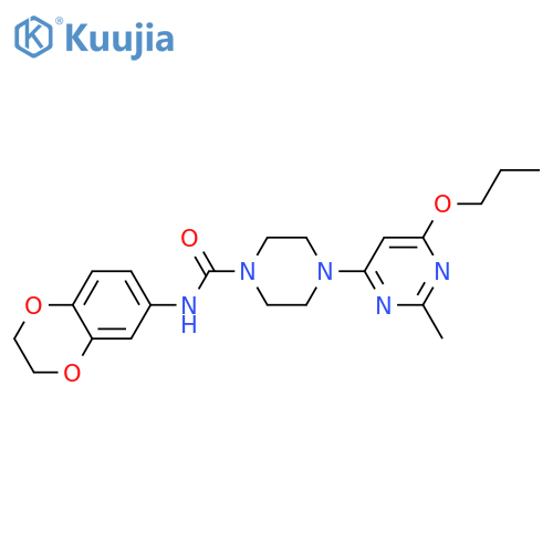 N-(2,3-dihydro-1,4-benzodioxin-6-yl)-4-(2-methyl-6-propoxypyrimidin-4-yl)piperazine-1-carboxamide structure
