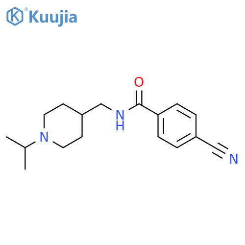 4-cyano-N-{1-(propan-2-yl)piperidin-4-ylmethyl}benzamide structure
