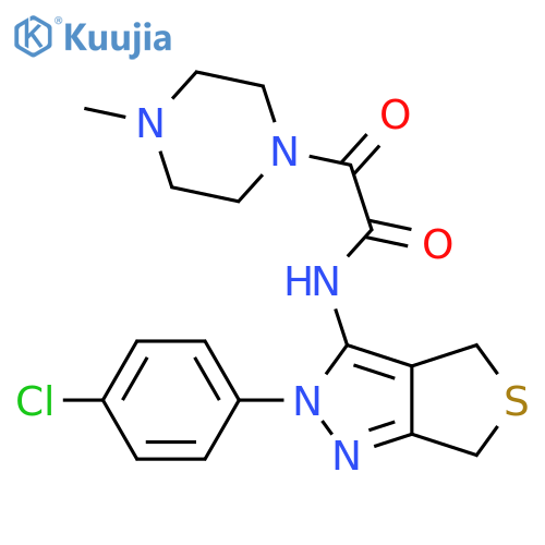 N-2-(4-chlorophenyl)-2H,4H,6H-thieno3,4-cpyrazol-3-yl-2-(4-methylpiperazin-1-yl)-2-oxoacetamide structure