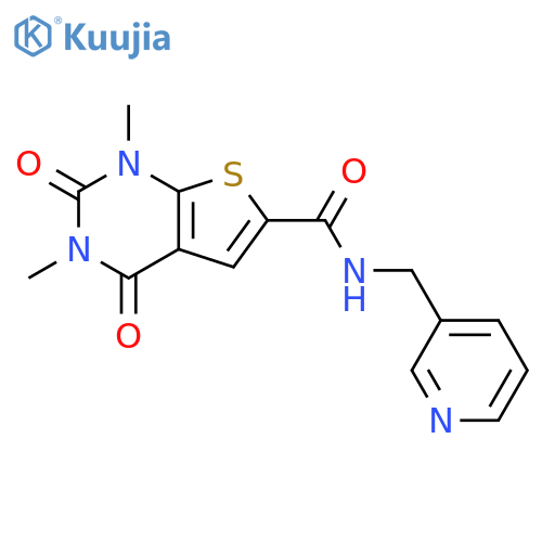 1,3-dimethyl-2,4-dioxo-N-(pyridin-3-yl)methyl-1H,2H,3H,4H-thieno2,3-dpyrimidine-6-carboxamide structure