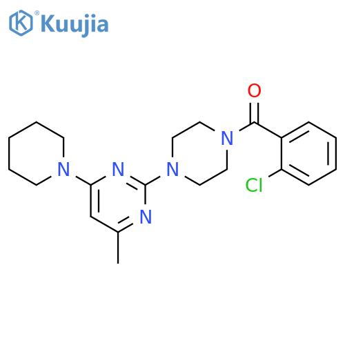 2-4-(2-chlorobenzoyl)piperazin-1-yl-4-methyl-6-(piperidin-1-yl)pyrimidine structure
