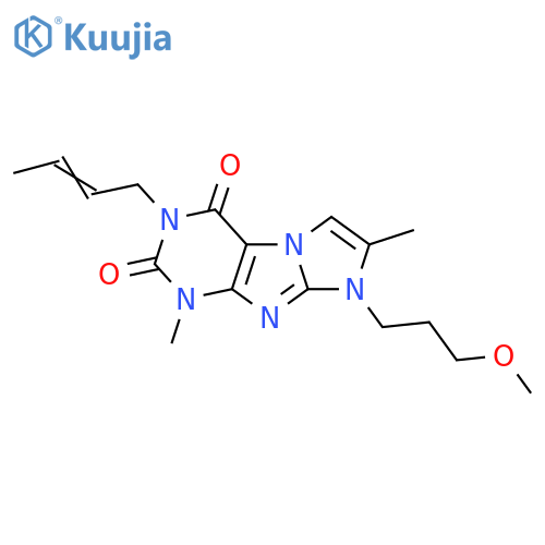 3-(2E)-but-2-en-1-yl-8-(3-methoxypropyl)-1,7-dimethyl-1H,2H,3H,4H,8H-imidazo1,2-gpurine-2,4-dione structure