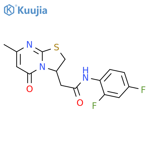 N-(2,4-difluorophenyl)-2-{7-methyl-5-oxo-2H,3H,5H-1,3thiazolo3,2-apyrimidin-3-yl}acetamide structure