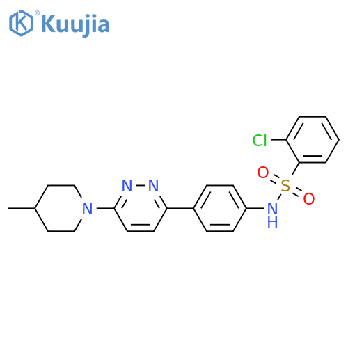 2-chloro-N-{4-6-(4-methylpiperidin-1-yl)pyridazin-3-ylphenyl}benzene-1-sulfonamide structure