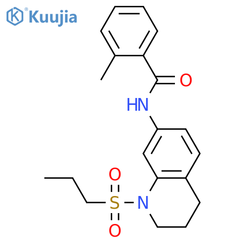 2-methyl-N-1-(propane-1-sulfonyl)-1,2,3,4-tetrahydroquinolin-7-ylbenzamide structure