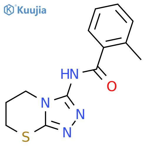 2-methyl-N-{5H,6H,7H-1,2,4triazolo3,4-b1,3thiazin-3-yl}benzamide structure