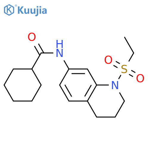 N-1-(ethanesulfonyl)-1,2,3,4-tetrahydroquinolin-7-ylcyclohexanecarboxamide structure