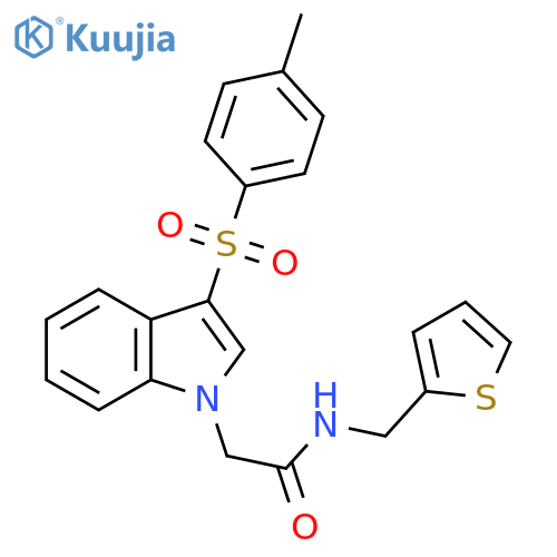2-3-(4-methylbenzenesulfonyl)-1H-indol-1-yl-N-(thiophen-2-yl)methylacetamide structure