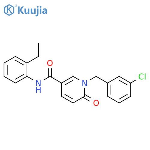 1-(3-chlorophenyl)methyl-N-(2-ethylphenyl)-6-oxo-1,6-dihydropyridine-3-carboxamide structure
