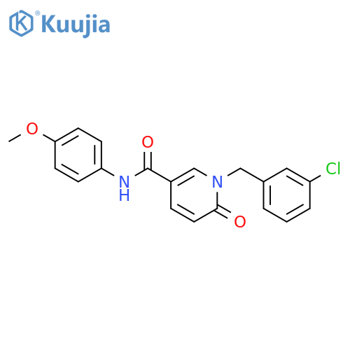 1-(3-chlorophenyl)methyl-N-(4-methoxyphenyl)-6-oxo-1,6-dihydropyridine-3-carboxamide structure