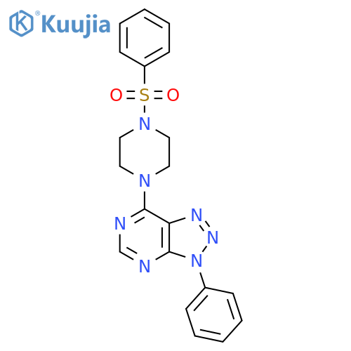 1-(benzenesulfonyl)-4-{3-phenyl-3H-1,2,3triazolo4,5-dpyrimidin-7-yl}piperazine structure