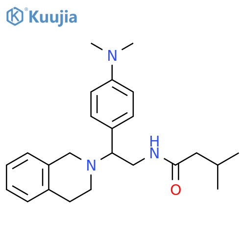 N-{2-4-(dimethylamino)phenyl-2-(1,2,3,4-tetrahydroisoquinolin-2-yl)ethyl}-3-methylbutanamide structure