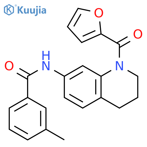 N-1-(furan-2-carbonyl)-1,2,3,4-tetrahydroquinolin-7-yl-3-methylbenzamide structure