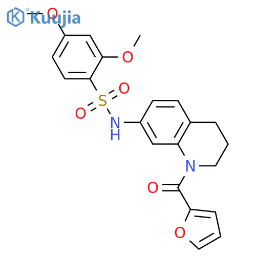 N-1-(furan-2-carbonyl)-1,2,3,4-tetrahydroquinolin-7-yl-2,4-dimethoxybenzene-1-sulfonamide structure