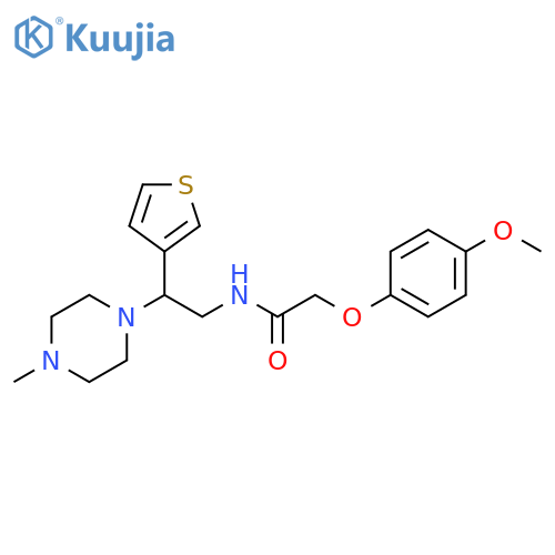 2-(4-methoxyphenoxy)-N-2-(4-methylpiperazin-1-yl)-2-(thiophen-3-yl)ethylacetamide structure